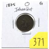 1875 Indian Head cent