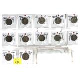 x12-Mercury dimes: 1936-D - 1940-D - x12 dimes