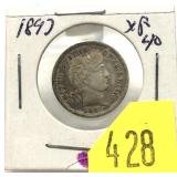 1897 Barber dime, XF