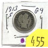 1913-S Barber dime, key date
