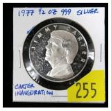 1977 1/2 oz. .999 silver Jimmy Carter Inauguration
