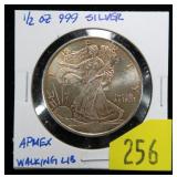 1/2 oz. .999 silver Walking Liberty round