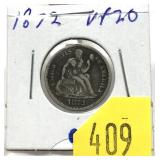 1872 Seated Liberty dime
