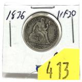 1876 Seated Liberty dime