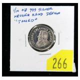 1/10 oz. .999 silver Kruger Rand design round