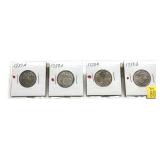 x4- German 2 mark silver coins -x4 coins -Sold by