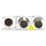 x3- 1859 Canadian large cents -x3 coins - Sold by
