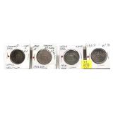 x4- German 5 mark silver coins -x4 coins -Sold by
