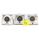 x3- Barber dimes: 1907-D, 1907-O, 1907-S -Sold by