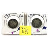 x2- Barber dimes: 1902, 1902-O -x2 dimes -Sold by