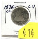 1876-CC Seated Liberty dime
