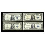 x4- $1 silver certificates series of 1935- x4