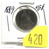 1889 Seated Liberty dime