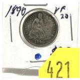 1890 Seated Liberty dime