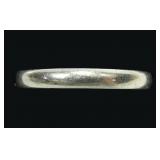 14K White gold band ring, size 6.75, 0.7 dwt