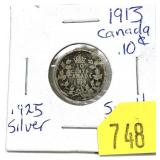 1913 Canadian 10-cents