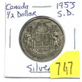 1953 Canadian half dollar