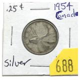 1954 Canadian 25-cents