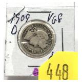 1909-D Barber dime