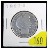 1907-S Barber half dollar