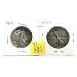 x2- Half dollars, 90% -x2 half dollars -Sold by