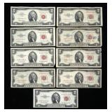 x9- $2 red seal notes series of 1953/1963 -x9
