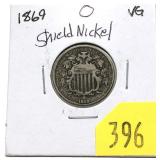 1869 Shield nickel