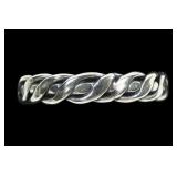 Sterling silver rope design band ring,