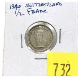 1940 Swiss half franc