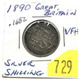 1890 British 1 shilling