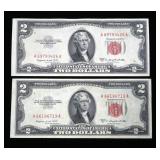 x2- $2 United States notes series of 1953B,