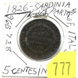 1826 Sardinia 5-cents