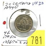 1944-D Philippines 20-cents