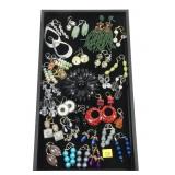 Lot, mostly lever back fashion earrings and large