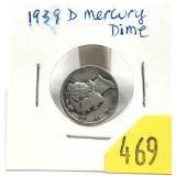 1939-D Mercury dime