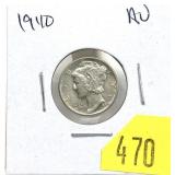 1940 Mercury dime