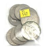 x9- Eisenhower dollars, mixed dates -x9 dollars