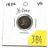 1834 half dime