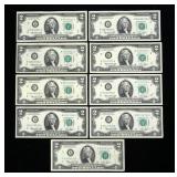 x9- $2 Federal Reserve notes series of 1976 -x9