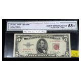 $5 United States "Star Note" series of 1953 CGA