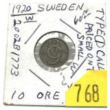1920 Swedish 10 ore