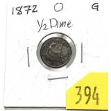 1872 half dime