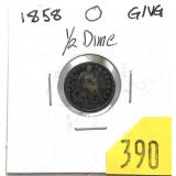 1858 half dime