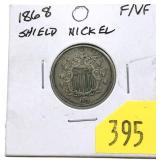 1868 Shield nickel