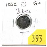 1862 half dime