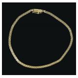 14K Yellow gold 8" mesh chain bracelet, 1.5 dwt