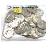 x29- Kennedy half dollars, 90% silver -x29 half