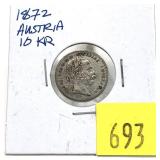 1872 Austria 10 kreuzer