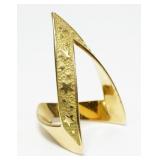 14K Yellow gold Star Trek inspired ring with stars