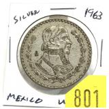 1963 Mexican 1 peso